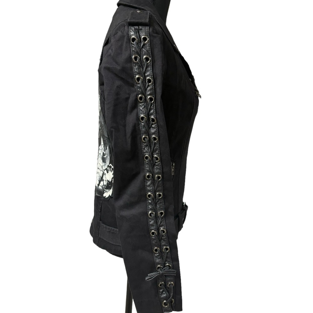 Tripp NYC Black Cotton Monster Patch Utility Jacket - Picture 9 of 16